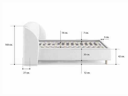Кровать Сонум Valencia Экокожа Белый (с подъемным механизмом) 120х190