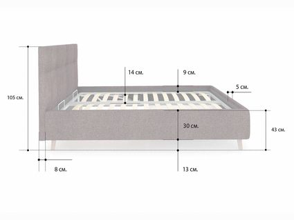 Кровать Сонум Bella Рогожка Мокко 200х200