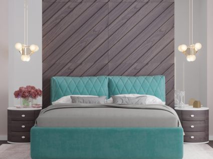 Кровать Nuvola Celeste Velutto 14 (с подъемным механизмом) 140х200