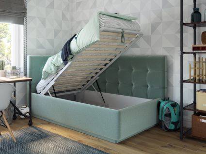 Кровать Nuvola Sabina угловая Velutto 14 (с подъемным механизмом) 180х190