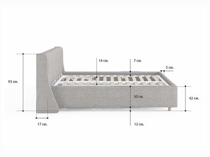 Кровать Сонум Barcelona Рогожка Деним 180х190