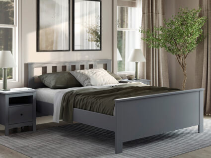 Кровать Гуд Лакк Сага серая 90х200