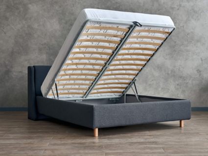 Кровать Сонум Barcelona Рогожка Деним (с подъемным механизмом) 90х190