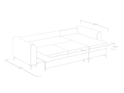 Диван Сонум Dario угловой Кашемир синий Длина 265 см