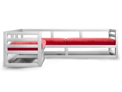 Диван Арско Магнус угловой трехместный красный Длина 250 см