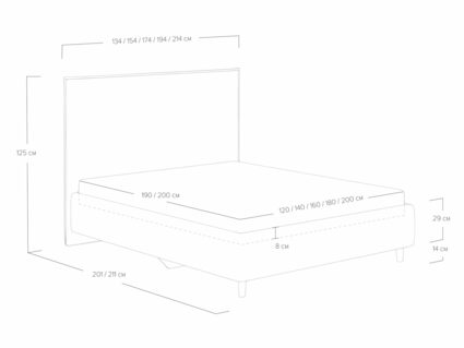 Кровать Сонум Eveline Рогожка Деним 160х200
