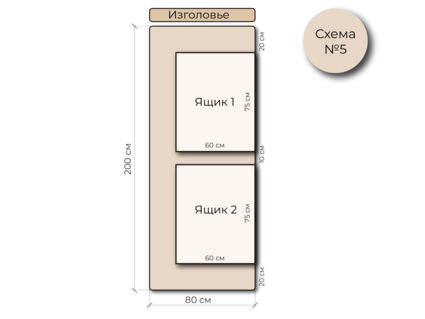 Кровать Mr.Mattress Site Box экокожа Beige 180х190