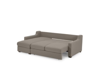 Диван Фиеста Мебель Непал с оттоманкой велюр Vivaldi 05 серо-коричневый Длина 221 см