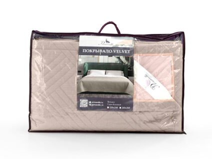 Покрывало Primavelle Velvet серо-бежевое 220х240