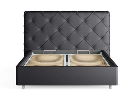 Кровать Сонум Manhattan Экокожа Коричневый (с основанием) 160х200