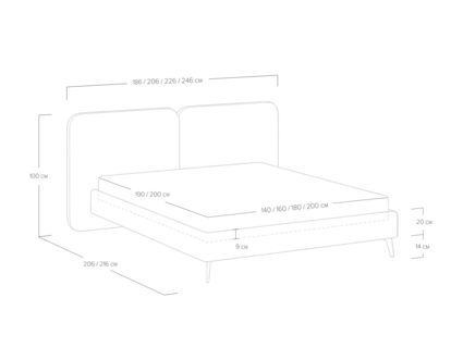 Кровать Сонум Brooklyn Рогожка Деним 180х200