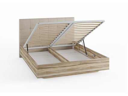 Кровать Сонум Vena Ясень Ориноко + Кашемир Латте (с подъемным механизмом)