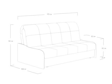 Диван Сонум Glen Рогожка голубой Длина 170 см