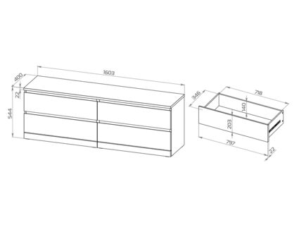 Комод Гуд Лакк Варма 4Д беленый дуб 40х160